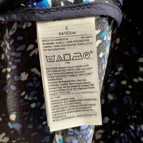NEW Banana Republic Dress Womens 6 black blue flecked shift loose classic - Picture 7 of 10